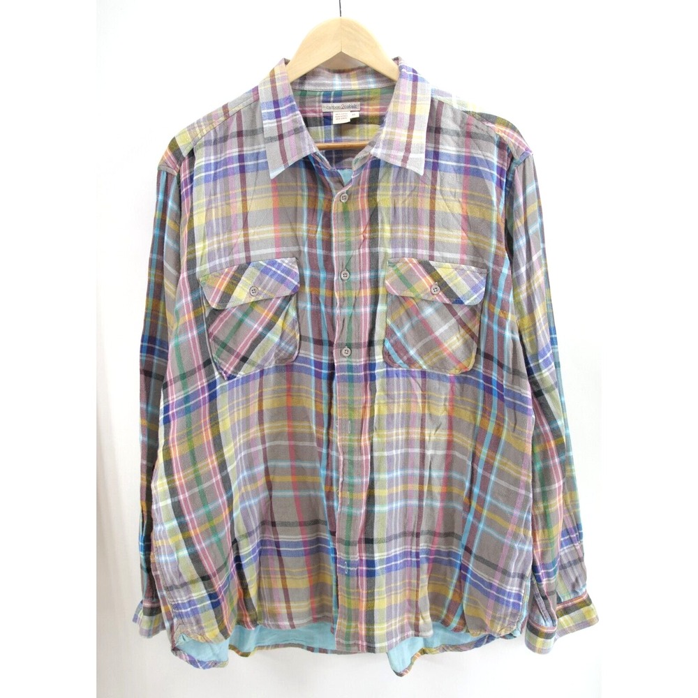Carbon 2 Cobalt Shirt Mens XL Multicolor Lightweight‎ Check Button Up